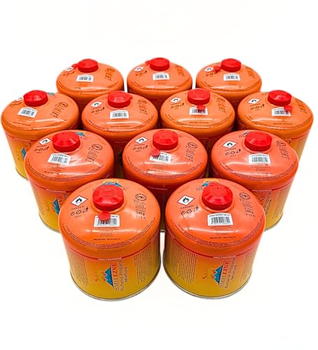 SMH LINE® 12x 500g Butan Schraubkartusche Universalgewinde 7/16 Gaskartuschen Ventilkartusche EN 417 Gewinde Ventil Bunsenbrenner Propan Mix Campingkocher Gaskocher Gasheizung Lötbrenner von SMH LINE