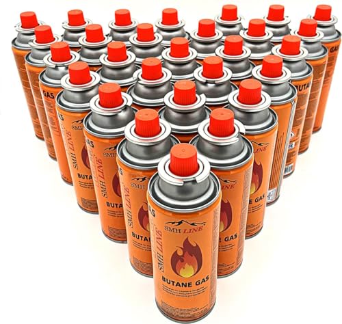 SMH LINE® 28x Butan Gas kartusche 227g Gaskartuschen MSF-1A Bunsenbrenner Campingkocher Gaskocher Gasheizung Lötbrenner von SMH LINE