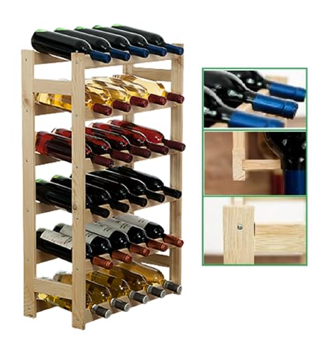 SMH LINE® Weinregal Flaschenregal Weinschrank Flaschenständer 30 Flaschen Stabil Kiefer Holz von SMH LINE