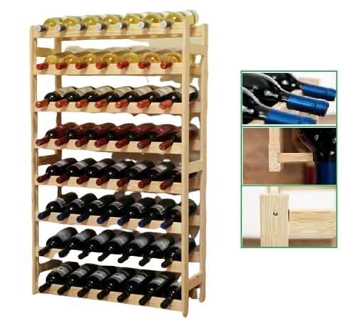SMHLINE® Weinregal Flaschenregal Weinschrank Flaschenständer 56 Flaschen Stabil Kiefer Holz von SMH LINE