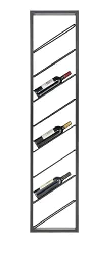 SMH LINE® Weinregal Wand Metall Schwarz 100x30x10 cm 8 Flaschen Design Wandregal für die Küche Flaschenregal Hängend Schmal Wandmontage Weinflaschenaufbewahrung von SMH LINE