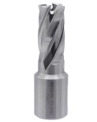 SMI HSS-E Cobalt Kernbohrer 15 mm Drm. Schnitttiefe 30 mm, Aufnahme 19 mm Weldonschaft von SMI Swiss Made Industries GmbH