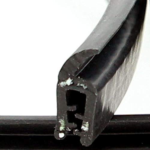 SMI-Dichtungsprofil DF1 für 1-2mm PVC mit Stahleinlage/EPDM selbstklemmend ohne Kleber - Kantenschutz mit Fahne oben Dichtung, Kantenschutzdichtprofil für Auto, Kofferraum (1 m) von SMI