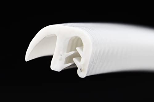 SMI-Dichtungsprofil DF10-SIL für 1-4mm Silikon mit Drahteinlage Weiß selbstklemmend ohne Kleber - Kantenschutz mit Fahne seitlich Dichtung, Kantenschutzdichtprofil für Auto, Kofferraum (1 m) von SMI