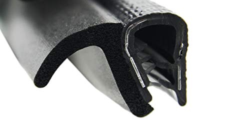 DF11 Dichtungsprofil von SMI-Kantenschutzprofi - Klemmprofil (PVC) - Klemmbereich 1-3,5 mm - mit seitlicher Dichtung als Fahne (EPDM) - einfache Montage, selbstklemmend ohne Kleber (1 m) von SMI