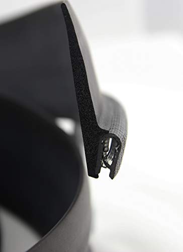SMI-Dichtungsprofil DF12 für 1-2mm PVC mit Stahleinlage/EPDM Moosgummi selbstklemmend ohne Kleber - Kantenschutz mit Fahne oben Dichtung, Kantenschutzdichtprofil für Auto, Kofferraum (10 m) von SMI