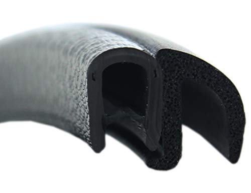 DF17 Dichtungsprofil von SMI-Kantenschutzprofi - Klemmprofil (PVC) - Klemmbereich 1-4 mm - mit seitlicher Dichtung als Fahne (EPDM) - einfache Montage, selbstklemmend ohne Kleber (1 m) von SMI