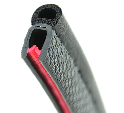 DO10 Dichtungsprofil von SMI-Kantenschutzprofi - Klemmprofil aus Weich-PVC - Klemmbereich 1-2 mm – Dichtschlauch obenliegend aus EPDM Moosgummi - einfache Montage, selbstklemmend ohne Kleber (100 m) von SMI