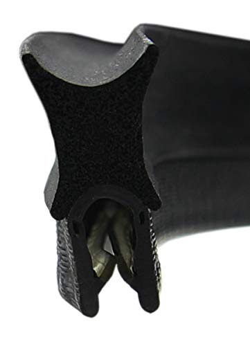 SMI-Dichtungsprofil DO16 für 1-4mm EPDM Moosgummi/Vollgummi mit Stahleinlage selbstklemmend ohne Kleber - Kantenschutz mit Dichtung oben, Kantenschutzdichtprofil für Auto, Kofferraum (20 m) von SMI