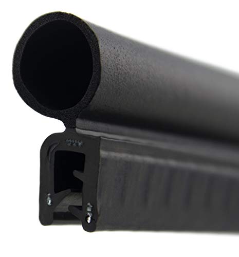 DO29 Dichtungsprofil von SMI-Kantenschutzprofi mit Dichtung oben - Klemmbereich 1-3 mm - Klemmprofil und Dichtung aus EPDM Moosgummi - einfache Montage, selbstklemmend ohne Kleber (3 m) von SMI