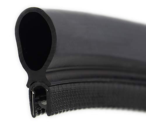 SMI-Dichtungsprofil DO33 für 2-4mm PVC mit Stahleinlage/EPDM Moosgummi selbstklemmend ohne Kleber - Kantenschutz mit Dichtung oben, Kantenschutzdichtprofil für Auto, Kofferraum (10 m) von SMI