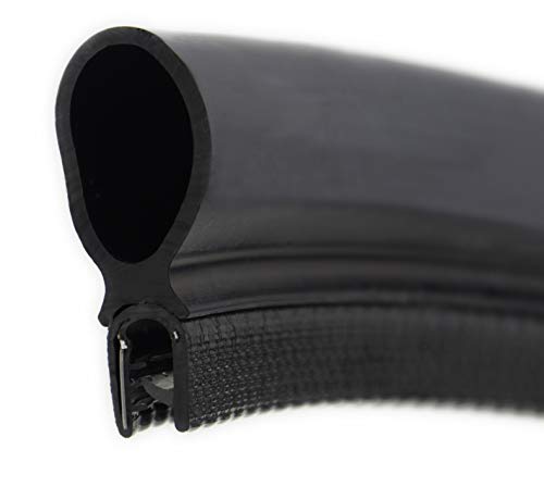 DO33 Dichtungsprofil von SMI-Kantenschutzprofi - Klemmprofil aus Weich-PVC - Klemmbereich 2-4 mm – Dichtschlauch obenliegend aus EPDM Moosgummi - einfache Montage, selbstklemmend ohne Kleber (5 m) von SMI