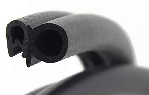 SMI-Dichtungsprofil DS19 für 1-4mm PVC mit Stahleinlage/EPDM Moosgummi selbstklemmend ohne Kleber - Kantenschutz mit Dichtung seitlich, Kantenschutzdichtprofil für Auto, Kofferraum (30 m) von SMI