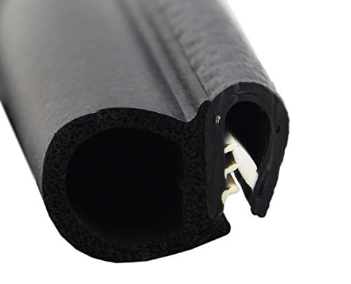 SMI-Dichtungsprofil DS2 für 1-4mm PVC mit Stahleinlage /EPDM Moosgummi selbstklemmend ohne Kleber - Kantenschutz mit Dichtung seitlich, Kantenschutzdichtprofil für Auto, Kofferraum (10 m) von SMI