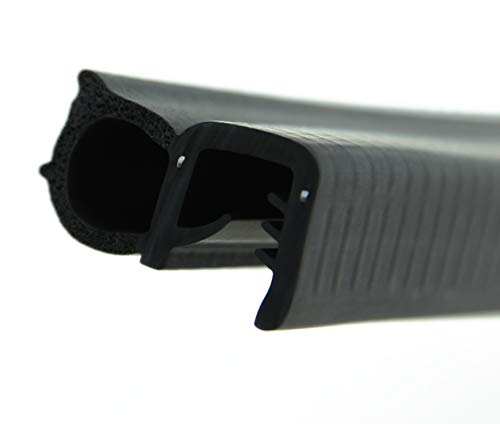 SMI-Dichtungsprofil DS32 für 4-6mm EPDM Moosgummi/Vollgummi mit Stahleinlage selbstklemmend ohne Kleber - Kantenschutz mit Dichtung seitlich, Kantenschutzdichtprofil für Auto, Kofferraum (20 m) von SMI