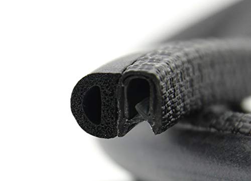 SMI-Dichtungsprofil DS4 für 1-2mm PVC mit Stahleinlage/EPDM Moosgummi selbstklemmend ohne Kleber - Kantenschutz mit Dichtung seitlich, Kantenschutzdichtprofil für Auto, Kofferraum (30 m) von SMI