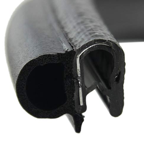 SMI-Dichtungsprofil DS8 für 1,5-3,5mm PVC mit Stahleinlage/EPDM Moosgummi selbstklemmend ohne Kleber - Kantenschutz mit Dichtung seitlich, Kantenschutzdichtprofil für Auto, Kofferraum (5 m) von SMI