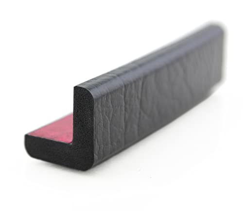 ES1-S Eckschutzprofil von SMI-Kantenschutzprofi aus recyclebarem Polyurethan mit Klebefläche zur dauerhaften Montage Innen und Außen - Schwarz - Stoßschutz, Warnprofil, Schutzprofil, Rammschutz (5 m) von SMI