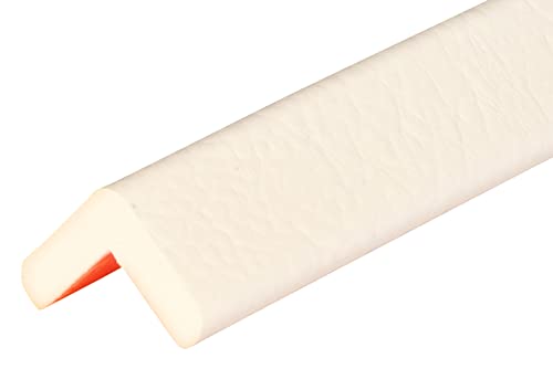 ES1-W Eckschutzprofil von SMI-Kantenschutzprofi aus recyclebarem Polyurethan mit Klebefläche zur dauerhaften Montage Innen und Außen - Weiß - Stoßschutz, Warnprofil, Schutzprofil, Rammschutz (50 m) von SMI