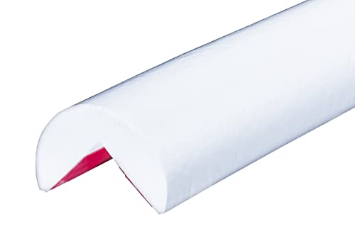 ES4-W Eckschutzprofil von SMI-Kantenschutzprofi aus recyclebarem Polyurethan mit Klebefläche zur dauerhaften Montage Innen und Außen - Weiß - Stoßschutz, Warnprofil, Schutzprofil, Rammschutz (5 m) von SMI