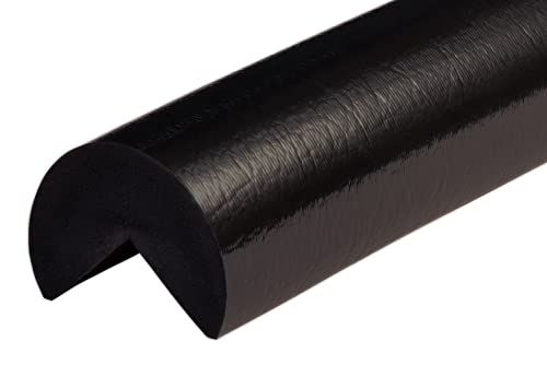 ES5-S-S Eckschutzprofil von SMI-Kantenschutzprofi aus recyclebarem Polyurethan mit Klebefläche zur dauerhaften Montage Innen und Außen - WEICH - Schwarz - Stoßschutz, Warnprofil, Schutzprofil (1 m) von SMI
