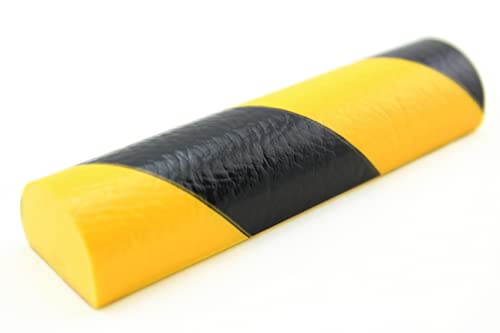 FS5-GS Flächenschutzprofil von SMI-Kantenschutzprofi aus recyclebarem Polyurethan mit Klebefläche zur dauerhaften Montage Innen und Außen - Gelb/Schwarz - Stoßschutz, Warnprofil, Schutzprofil (1 m) von SMI