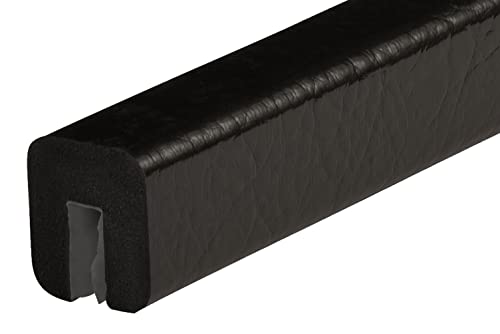 KAS4-S Kantenschutzprofil von SMI-Kantenschutzprofi aus recyclebarem Polyurethan mit Klebefläche zur dauerhaften Montage Innen/Außen - Schwarz - Stoßschutz, Warnprofil, Schutzprofil, Rammschutz (5 m) von SMI