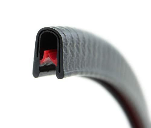 SMI-Kantenschutzprofil KS-G1-2S für 1-2mm PVC mit Stahleinlage Schwarz selbstklemmend ohne Kleber - Kantenschutz, Kederprofil, Kantenprofil, Kantenschutzleiste für Autotüren, Bleche (100 m) von SMI