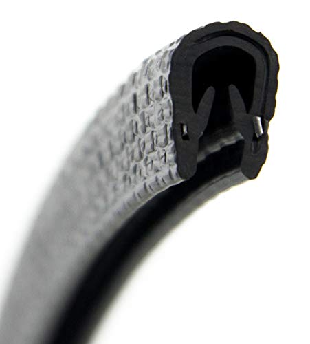 KS-S2-4S Kantenschutzprofil von SMI-Kantenschutzprofi - Klemmbereich 2-4 mm - PVC Gummi Klemmprofil mit Stahleinlage - Kantenschutz - Schwarz - einfache Montage, selbstklemmend ohne Kleber(0,1 m) von SMI