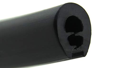 SMI-Kantenschutz KS-TPE0-2,5S für 0,5-2,5mm TPE Schwarz selbstklemmend ohne Kleber ROSTFREI ohne Metalleinlage- Kantenschutzprofil, Kederprofil, Kantenprofil für Autotüren, Bleche (20 m) von SMI