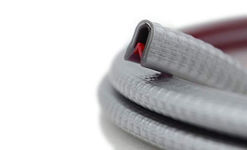 SMI-Kantenschutzprofil KS1-2SG für 1-2mm PVC mit Stahleinlage Silber selbstklemmend ohne Kleber - Kantenschutz, Kederprofil, Kantenprofil, Kantenschutzleiste für Autotüren, Bleche (30 m) von SMI