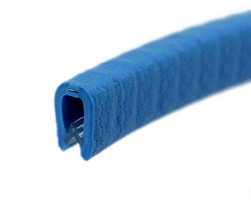 KS1-2VB Kantenschutzprofil von SMI-Kantenschutzprofi - PVC Gummi Klemmprofil - Klemmbereich 1-2 mm - Stahleinlage - Kantenschutz - Verkehrs-Blau - einfache Montage, selbstklemmend ohne Kleber (10 m) von SMI