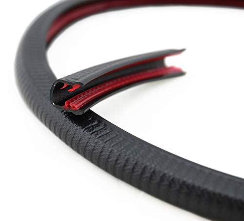 SMI-Kantenschutzprofil KS8-12S für 8-12mm PVC mit Stahleinlage Schwarz selbstklemmend ohne Kleber - Kantenschutz, Kederprofil, Kantenprofil, Kantenschutzleiste für Bleche, Platten (3 m) von SMI