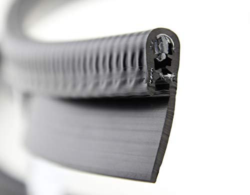 SMI-Kantenschutz KSKL3-5S/MD für 3-5mm PVC mit Drahteinlage Schwarz selbstklemmend ohne Kleber - Kantenschutzprofil, Kederprofil, Kantenprofil für Autotüren, Bleche (30 m) von SMI