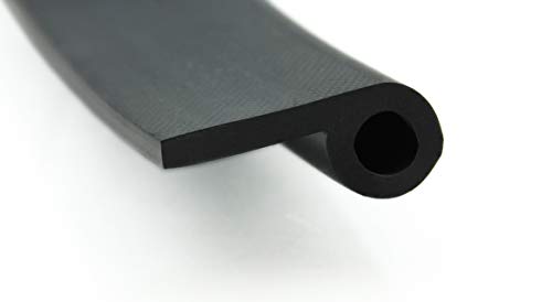 NP6 Notenprofil von SMI-Kantenschutzprofi aus EPDM (65 Shore) - Durchmesser 18 mm, Breite 44 mm, Stärke 4 mm - Farbe Schwarz - Kederprofil - Fugenprofil - Fahnenprofil (10 m) von SMI