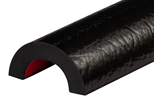 ROS1-S Rohrschutzprofil von SMI-Kantenschutzprofi aus recyclebarem Polyurethan mit Klebefläche zur dauerhaften Montage Innen/Außen - Schwarz - Stoßschutz, Warnprofil, Schutzprofil, Rammschutz (1 m) von SMI