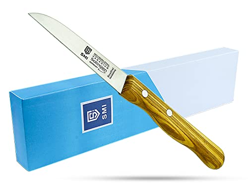 SMI - 18 cm Schälmesser Solingen Gemüsemesser Edelstahl Obstmesser Scharfe Gerade Klinge Oliven Holzgriff - nicht spülmaschinenfest von SMI