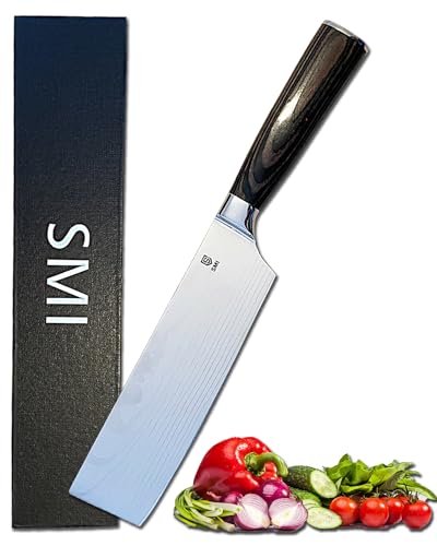SMI 7 Zoll Nakiri Messer Hackmesser küchenmesser Kochmesser Pakkaholz Griffe für Haus und Küche SMI 7 Zoll Nakiri Messer Hackmesser küchenmesser Kochmesser Pakkaholz Griffe für Haus und Küche von SMI