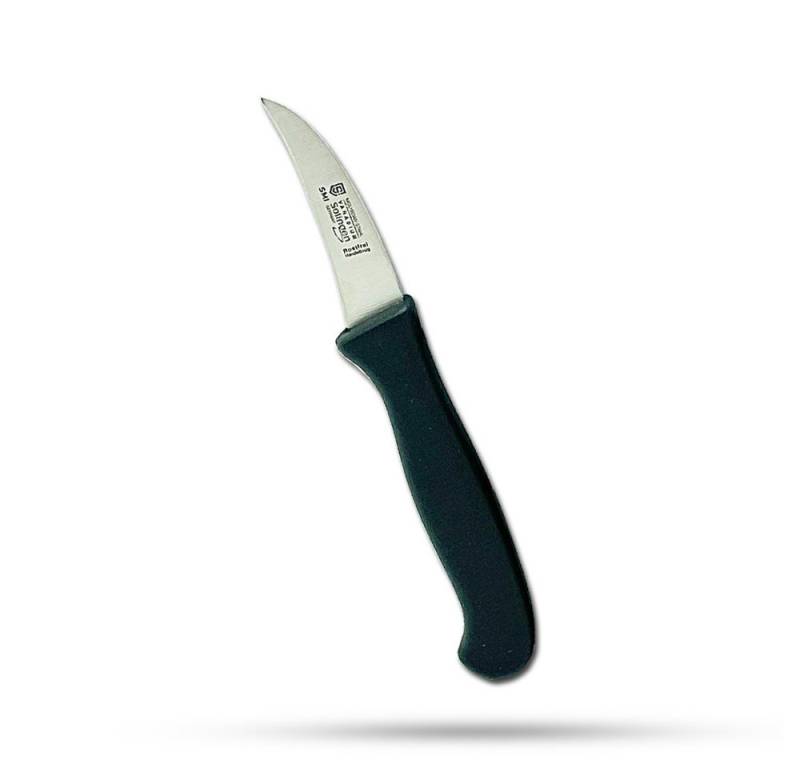 SMI Schälmesser Küchenmesser Solingen Obstmesser Gemüsemesser gebogene Klinge, schwarz, Klinge aus rostfreiem Stahl von SMI
