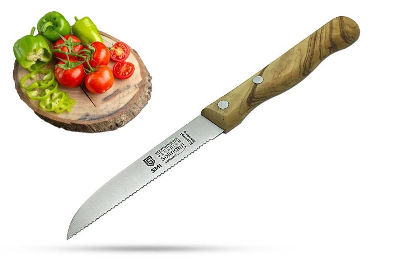 SMI Tomatenmesser Solingen Olivenholz Wellenschliff Gemüsemesser Obstmesser SMI Tomatenmesser Solingen Olivenholz Wellenschliff Gemüsemesser Obstmesser von SMI