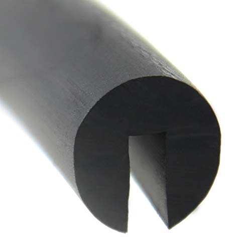 SMI-Fassungsprofil V9 für 3mm EPDM Vollgummi Schwarz widerstandsfähiger Kantenschutz für Scheiben, Fenster, Blech geschlitzte Rundschnur (0,1 m) von SMI