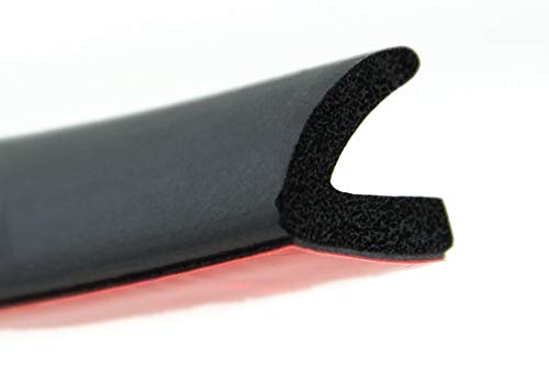 WKP1 Winkelprofil von SMI-Kantenschutzprofi in Schwarz aus EPDM Moosgummi (15 Shore +/-5) mit Klebefläche zur dauerhaften Montage - Klebedichtung (1 m) von SMI