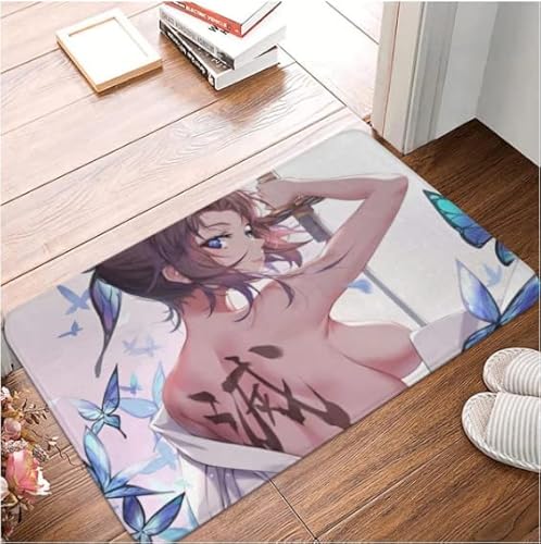 Anime Female Swordsman Sexy Anime Game Fußmatte Teppich Teppichmatte Footpad Badematte rutschfeste Toilette Balkon Salon Langlebig Waschbar von SMILEFUN