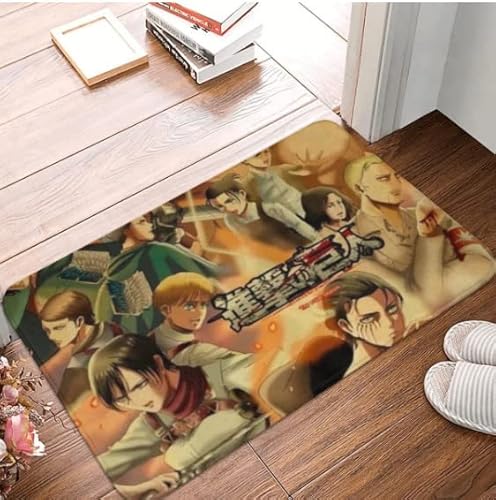 Attack On Titan Fußmatte, Teppich, Fußmatte, Badematte, rutschfest, Eingang, Küche, Schlafzimmer, Wasser- und ölbeständig von SMILEFUN