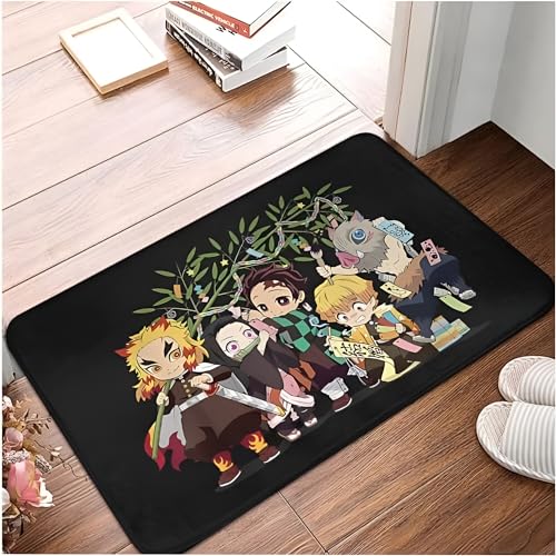 SMILEFUN Dämonenjägerin Dämonenjägerin Chibi Fußmatte Anti-Rutsch Anime Manga Küche Eingang Bad Teppich Teppich Matte Bereich Wasserdicht Ölbeständig von SMILEFUN