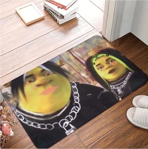 Eboy Shrek und Egirl Fiona Fußmatte Fußmatte Badezimmermatte Rutschfester Eingang Küche Schlafzimmer Saugfähige Staubentfernung Dekontamination von SMILEFUN