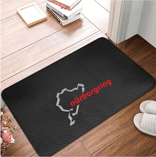 SMILEFUN Nürburgring Nordschleife Carbon Fußmatte Teppichmatte Teppich Polyester Antirutsch Bodendekor Bad Badezimmer Küche Wohnzimmer waschbar von SMILEFUN