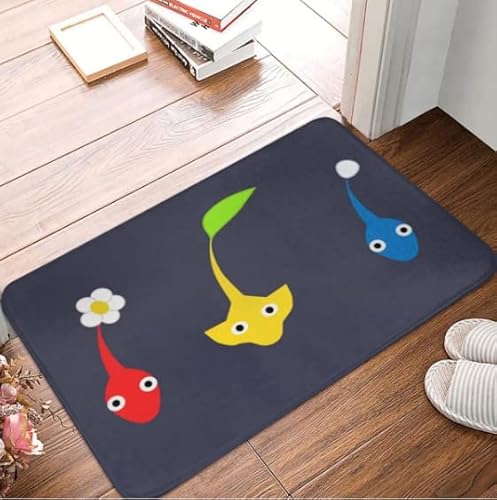 Pikmin Characters Fußmatte, Teppich, Fußmatte, Badematte, rutschfest, Eingang, Küche, Schlafzimmer, langlebig, waschbar von SMILEFUN