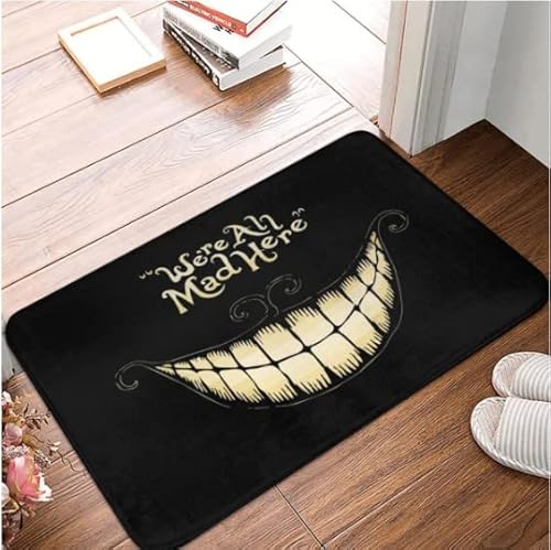 SMILEFUN Alice-We're All Mad Here Fußmatte, Teppich, Fußmatte, Badematte, rutschfest, Eingang, Küche, Schlafzimmer, saugfähig, Staubentfernung, 40 x 60 cm von SMILEFUN