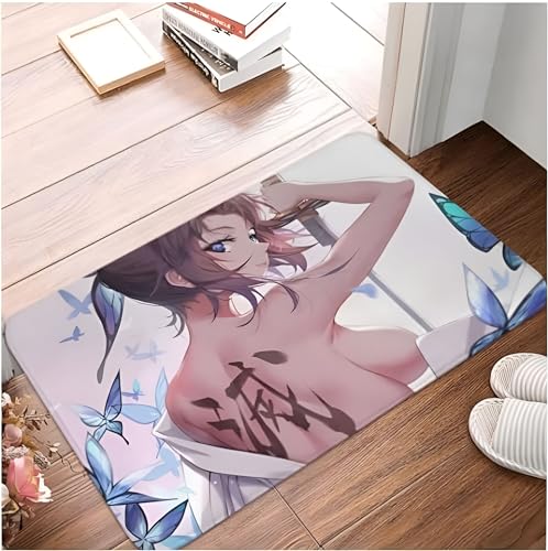 SMILEFUN Anime Female Swordsman Sexy Anime Game Fußmatte Teppich Teppichmatte Footpad Badematte rutschfeste Toilette Balkon Salon Langlebig Waschbar 40 * 60 cm von SMILEFUN